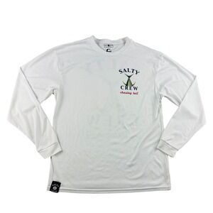 Salty Crew T-Shirt Men M Chasing Tail White Long Sleeve Fish Graphic C2 Sport